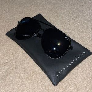 High Key Quay black aviator sunglasses